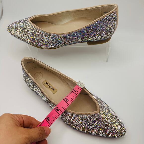 PAUL GREEN EMBELLISHED TOPAZ FLAT IN CRISTALL BISCUIT SZ UK 3 / US 5.5 - Picture 9 of 16